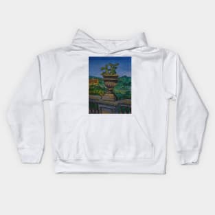 Watercolor Sketch. A View of Central Sicily from Belvedere Park of Enna 2019 Kids Hoodie